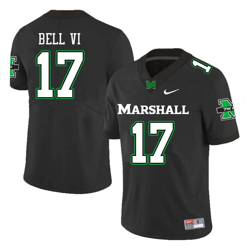 Men #17 Charles Bell VI Marshall Thundering Herd College Football Jerseys Sale-Black